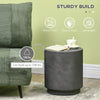 Lightweight Accent Table with Concrete Finish, Round Side Table with 4 Adjustable Feet for Indoor, Outdoor, Charcoal Grey