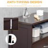 Modern Floor Bathroom Storage Cabinet, Free Standing Cupboard with Drawer and Adjustable Shelf, Living Room Organizer, Small, Brown
