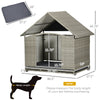 Wicker Dog House with Canopy, Rattan Dog Bed with Water Resistant Soft Cushion, Elevated Puppy House Shelter for Indoor Outdoor, Easy Installation, for Small Medium Dogs