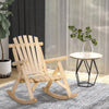 Wooden Rustic Rocking Chair, Indoor Outdoor Adirondack Log Rocker with Slatted Design for Patio, Lawn, Natural