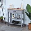 Retro-Styled Sofa Console Entry Hallway Table with Multifunctional Design  Durable Build  & Large Storage  Grey