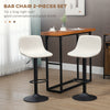 Adjustable Bar Stools, Swivel Bar Height Chairs Barstools Padded with Back for Kitchen, Counter, and Home Bar, Set of 4, Cream White