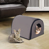 Heated Outdoor Cat Shelter Indoor Heated Cat Houses Elevated Waterproof and Insulated A Safe Pet House Stay Warm and Dry Brown