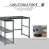 Two Person Computer Desk Workstation with Middle Armrest Shelf and 2 Storage Shelves, 83" Black