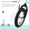 Youth Scooter Front and Rear Caliper Dual Brakes 12-Inch Inflatable Front Wheel Ride On Toy For Age 5+ - Blue