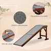 Pet Ramp Bed Steps for Dogs Cats Non-slip Carpet Top Platform Pine Wood 69.75"L x 16"W x 25"H Brown Grey
