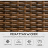 4 Piece PE Wicker Patio Furniture Set, Conversation Set with 2 360Â° Swivel Rocking Armchairs, 1 Loveseat Sofa, Thick Cushions and Glass Table Top Table, Gray