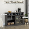 Modern Sideboard with Shelves, Buffet Cabinet with Storage Cabinets, Adjustable Shelf, Sliding Doors for Living Room, Kitchen, Dark Grey