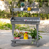 36'' Wooden Potting Bench Work Table with 2 Removable Wheels, Sink, Drawer & Large Storage Spaces, Grey
