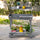 36'' Wooden Potting Bench Work Table with 2 Removable Wheels, Sink, Drawer & Large Storage Spaces, Grey