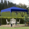 10' x 10' Pop Up Canopy with Adjustable Height, Foldable Gazebo Tent with Carry Bag with Wheels and 4 Leg Weight Bags for Outdoor, Blue