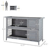 54" 2-Story Large Rabbit Hutch Bunny Cage Wooden Pet House with Lockable Doors, No Leak Tray and waterproof Roof for Outdoor/Indoor Grey