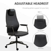 High-Back Executive Office Chair, Ergonomic Leather Computer Desk Chair with Adjustable Height, Removable Headrest and 360 Swivel Wheels