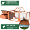 88" Large Wooden Chicken Coop Hen House Rabbit Hutch Poultry Cage with Outdoor Run, Nesting Box, Waterproof Roof and Removable Tray,  Natural