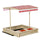 Kids Wooden Sandbox, w/ Adjustable Canopy, Seats, for Backyard, Beach, Natural