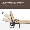 Outdoor Foldable Lounge Chair and Side Table Set with Adjustable Backrest and Wheels, Aluminum Chaise Lounger Sun Lounger for Yard, Beige
