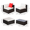 5-Piece Deluxe Outdoor Patio Rattan Furniture Set with Durability Comfortable Seating and a Modern Look  Brown