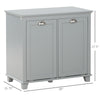 Tilt-Out Laundry Sorter Cabinet, Bathroom Storage Organizer with Two-Compartment Tilt-Out Hamper, Gray