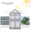 32" x 19" x 54" Garden Wooden Cold Frame Greenhouse Flower Planter Protection w/ Adjustable Shelves, Double Doors - Grey
