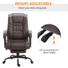High Back Massage Office Desk Chair with 6-Point Vibrating Pillow, Computer Recliner Chair with Adjustable Lumbar Support, Brown
