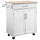 Kitchen Island Cart Rolling Trolley Cart with Drawer, Storage Cabinet & Towel Rack, White