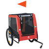 Dog Bike Trailer with Suspension System, Hitch, Pet Bicycle Cart Wagon Carrier for Medium Dogs with Quick Release Wheels, Storage Pockets, Safey Leash, Reflectors, Flag, Red