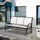 3-Person Patio Glider Bench, Outdoor Porch Glider Swing with 3 Seats, Breathable Mesh Fabric, Metal Frame, Cream White