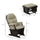 Nursery Glider Rocking Chair with Ottoman, Thick Padded Cushion Seating and Wood Base, Cream White