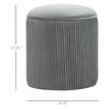 15" Small Padded Ottoman Foot Stool with Wrinkle Fabric Design, Thick Sponge Padding and Solid Base, Grey