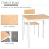 3-Piece Wooden Square Dining Table Set with 1 Table and 2 Chairs and Sturdy Metal Frame for Small Space, Oak