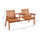 Wooden Garden Bench with Umbrella Hole & Middle Table, Outdoor Loveseat, 2 Person Chair for Garden, Patio, Balcony, Orange