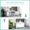 Cat Litter Box Furniture Hidden Litter Box Enclosure Cabinet Indoor Cat Washroom Double-door Nightstand End Table with Cat Hole White