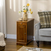 Flip Top End Side Table with Storage Drawer and Cabinet, 11.5" x 24" x 24.25", Espresso