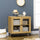 Storage Cabinet Kitchen Sideboard with Glass Doors Metal Legs for Living Room Dining Room Bedroom Grey