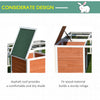 Wooden Outdoor Rabbit Hutch Small Animal Cages Brown and White 64" Fir Wood with Run and Mesh Cover