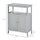 Freestanding Bathroom Storage Cabinet Organizer Cupboard with Double Doors Wooden Furniture Grey