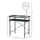 Modern Glasstop Vanity Table with Mirror,  Makeup Dressing Table with Rotating Round Mirror, Shelves for Perfumes, Cosmetics, Lotions, Black
