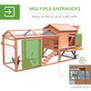 96.5" Chicken Coop Wooden Chicken House Rabbit Hutch Poultry Cage Hen Pen Portable Backyard with Wheels Outdoor Run and Nesting Box, Natural