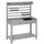 Potting Bench Table, Garden Work Bench, Workstation with Metal Sieve Screen, Removable Sink, Additional Hooks and Baskets for Patio, Grey