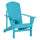 Oversized Adirondack Chair, Outdoor Fire Pit and Porch Seating, Classic Log Lounge w/ Built-in Cupholder for Patio, Backyard, Deep Sky Blue