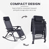 Outdoor Rocking Chairs Zero Gravity Rocking Chair w/ Removable Headrest, Side Tray, Cup & Phone Holder, Black