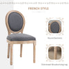 French-Style Upholstered Dining Chair Set, Armless Accent Side Chairs with Linen-Touch Upholstery, Set of 2, Grey