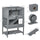 Wooden Hamster Cage, Small Animals Kit Hutch, 2-Tier Exercise Play House w/ Storage Shelf, Sliding Tray, Running Wheel, Lockable Roof, Grey