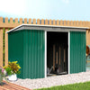 9' x 4.5' x 5.5' Outdoor Rust Resistant Metal Garden Vented Storage Shed Metal Tool Storage House - Green/White