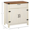 Farmhouse Sideboard, Wooden Accent Buffet Cabinet with Drawer and Adjustable Shelf for Kitchen, White