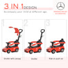 3 in 1 Push Cars for Toddlers Ride on Push Car Stroller Sliding Walking Car with Sun Canopy Horn Sound Safety Bar Cup Holder Ride on Toy for 12-36 Months, Red