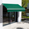 8' x 7' Patio Manual Retractable Awning Outdoor Patio Sun Shade w/ Crank Handle Deck Window Cover  Green