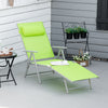 Folding Chaise Lounge Chair, Outdoor Recliner Furniture with Portable Design & 7 Adjustable Backrest Positions for Patio, Beach, Green