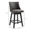 Bar Stools, Bar Stools with Backs, Nailhead Trim, Wood Legs for Kitchen, Bar, Bar Height Bar Stools, Brown