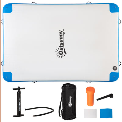 Large Water Floating Platform Island w/ Air Pump & Backpack for Pool, Beach